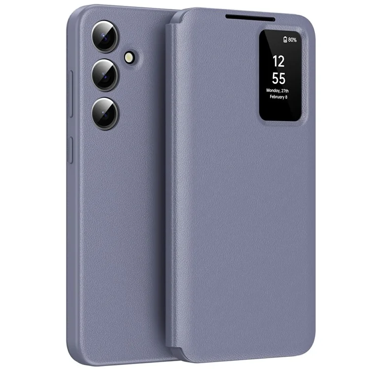 Husa Flip Smart » Samsung A56, Magnetic View, Wallet, Lila Grey