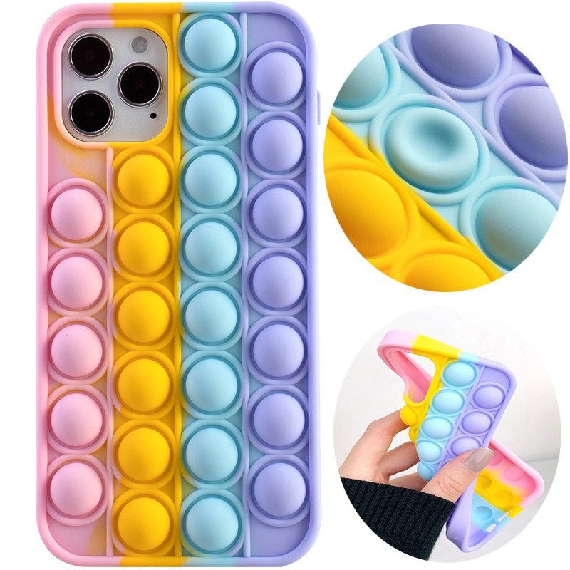 Husa antistres Pop It! pentru Apple iPhone 12 Pro, multicolora, model 1 2