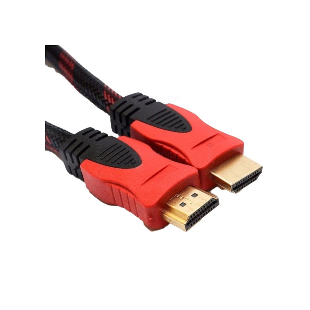 Cablu HDMI to HDMI, lungime 1.5 metri, protectie textila, negru/rosu 3