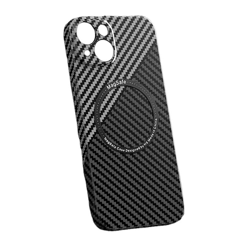 Husa Apple iPhone 12 Pro Max, iPefet Carbon, textura kevlar, Magsafe, negru/gri 2