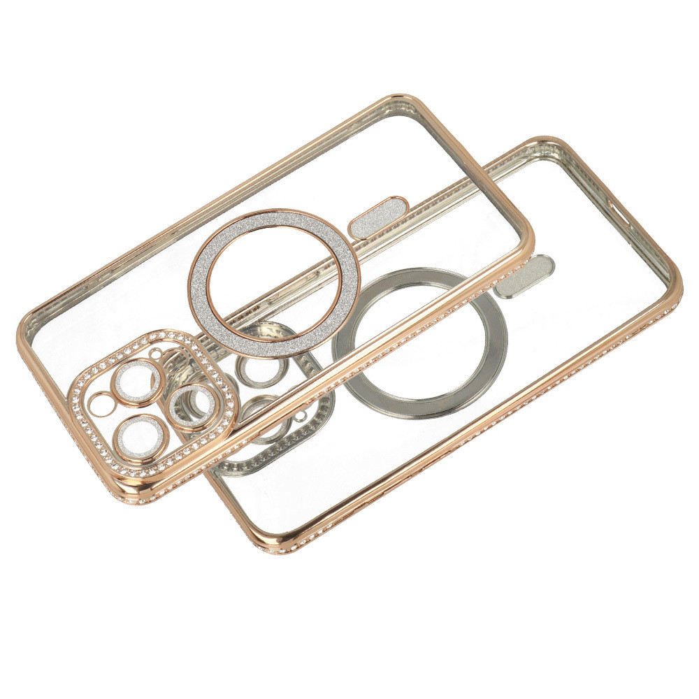 Husa Samsung Galaxy A36, Electroplating Bling Magsafe, protectie camera, aurie 2