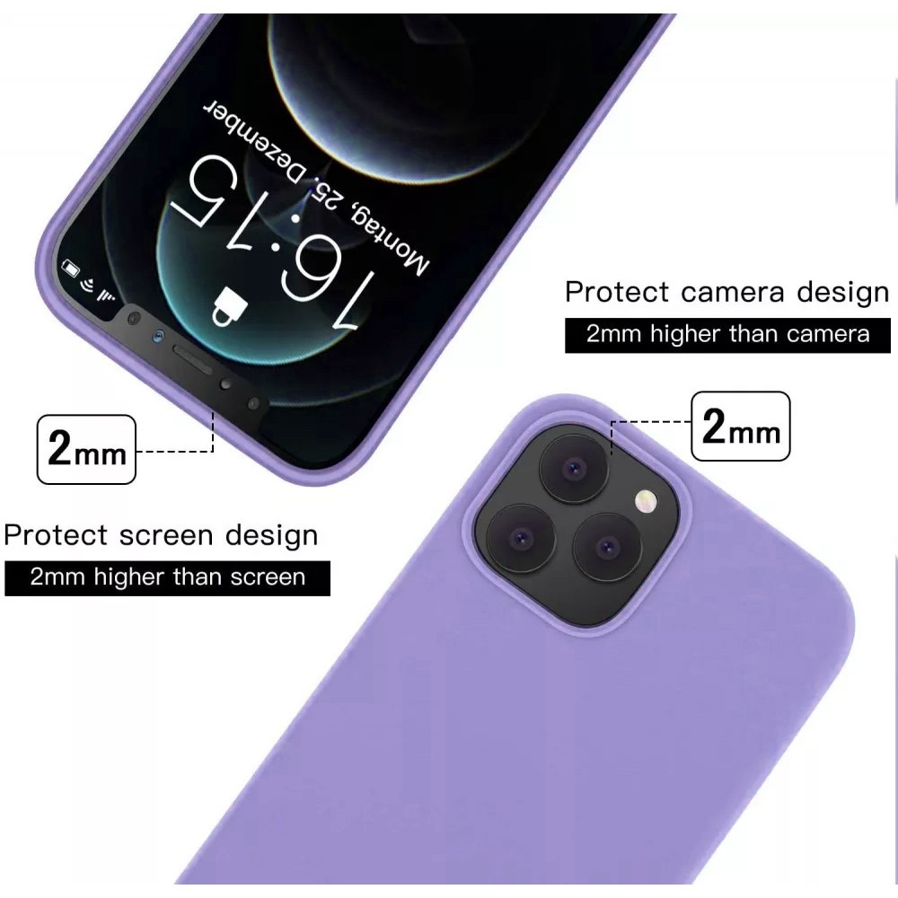 Husa Samsung Galaxy A41, Luxury Silicone, catifea in interior, protectie camere, mov lila 4