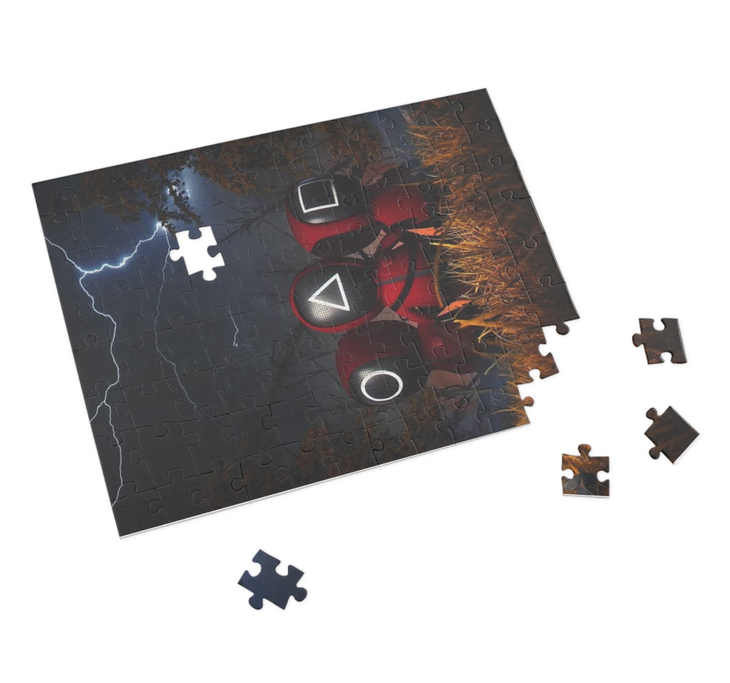 Puzzle 80 piese, 20 x 15 cm, personaje Squid Game, model 4 2