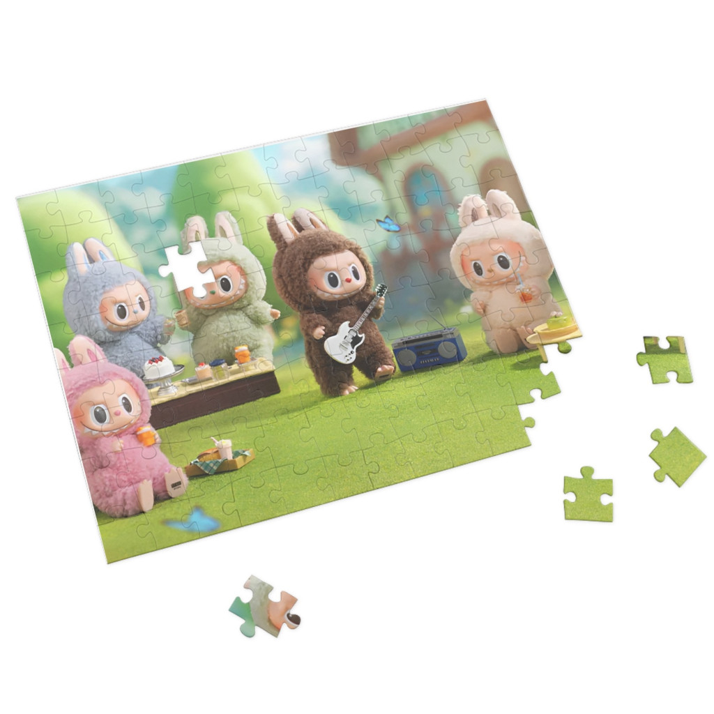 Puzzle 120 piese, 20 x 29 cm, carton alb perlat, personaje La Bubu 2