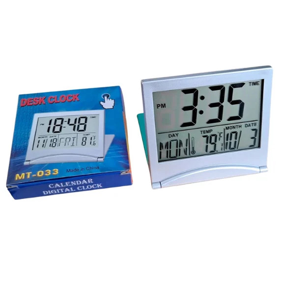 Ceas de masa digital MT-033, temperatura, data, alarma, dimensiuni reduse 4