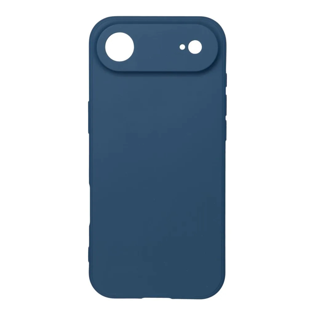 Husa Apple iPhone 17 Air, Luxury Silicone, protectie camera, catifea in interior, albastru inchis 2