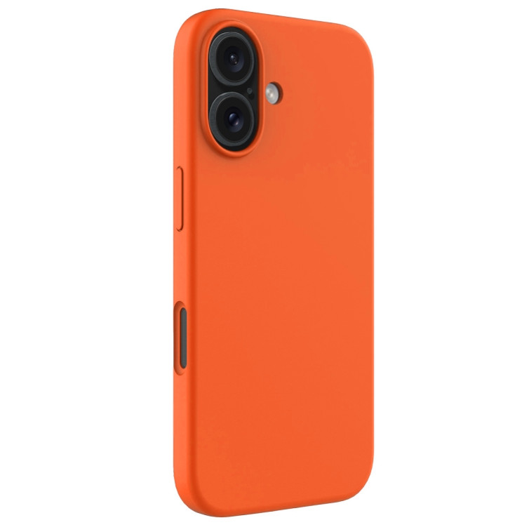 Husa Apple iPhone 16 Plus, Luxury Silicone, catifea in interior, portocalie 2