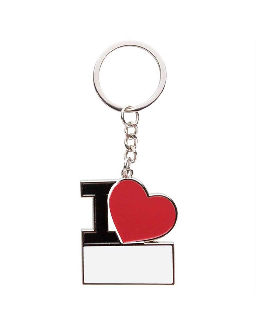 Breloc metalic personalizat cu poza ta, model I love 2