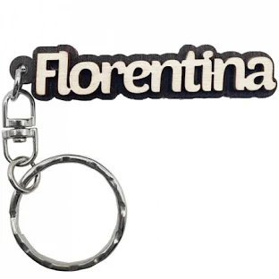 Breloc din lemn, nume "Florentina"