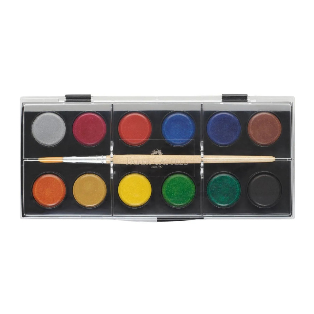 Set 12 acuarele Faber-Castell, pensula inclusa 2