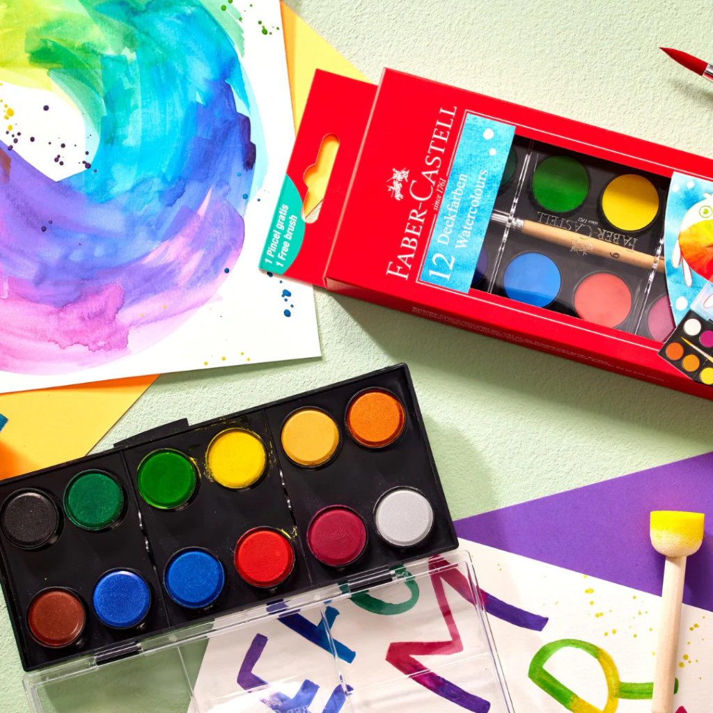Set 12 acuarele Faber-Castell, pensula inclusa 3