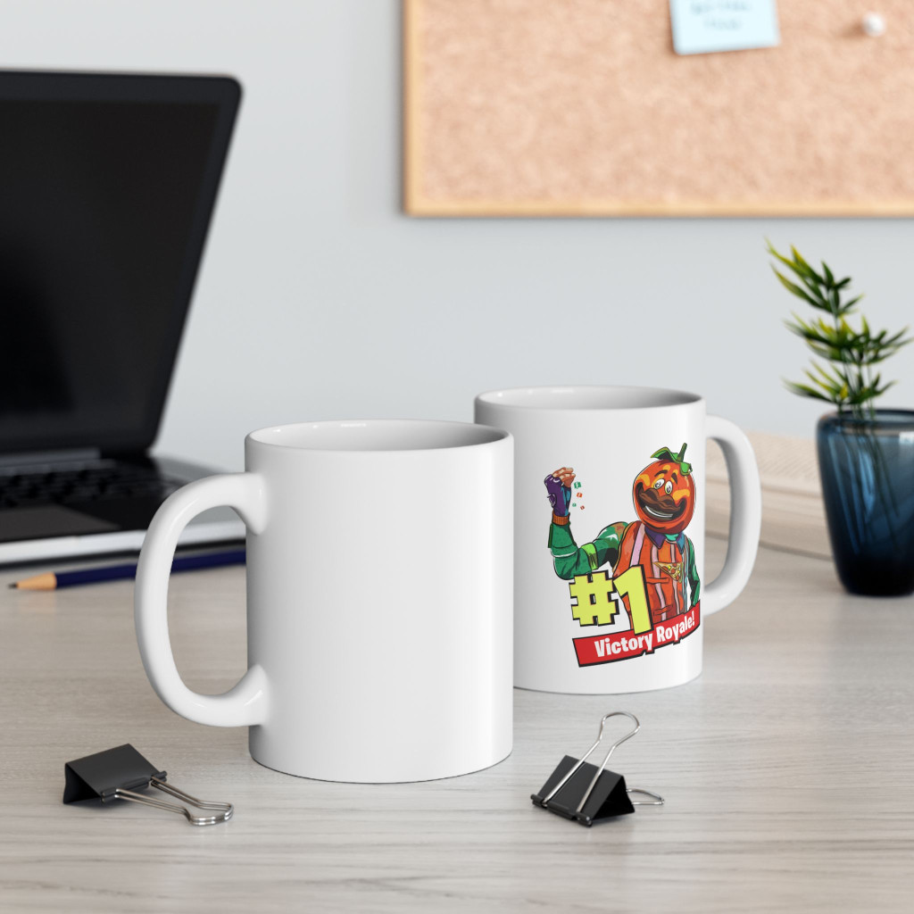 Cana ceramica personalizata, design Victory Royale, 330 ml, alba 4