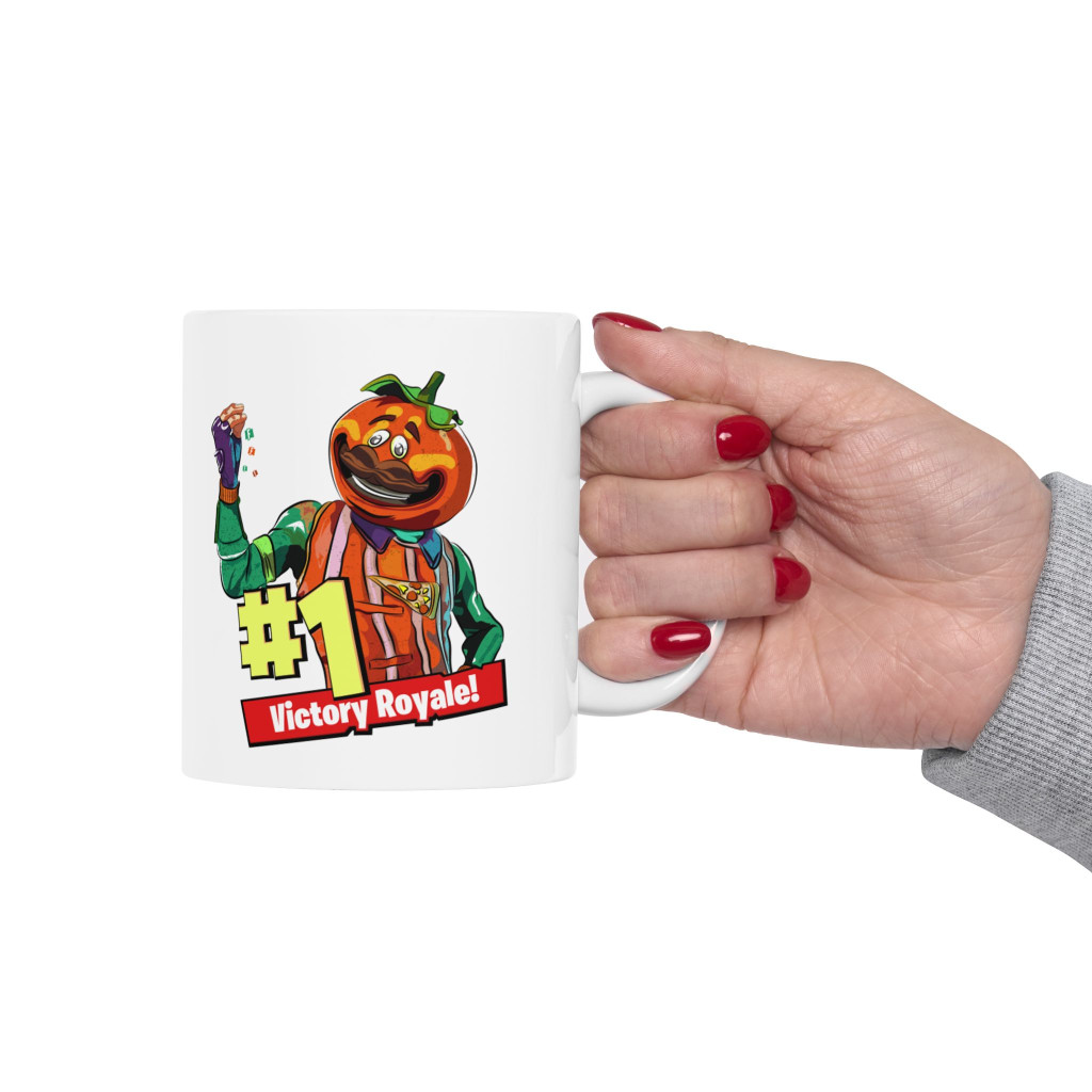 Cana ceramica personalizata, design Victory Royale, 330 ml, alba 5