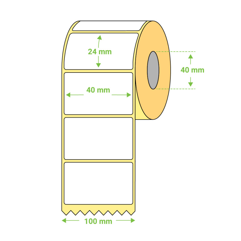 Etichete termice autoadezive la rola, 40 x 24 mm,  imprimate cu textul tau, 1000 etichete 2