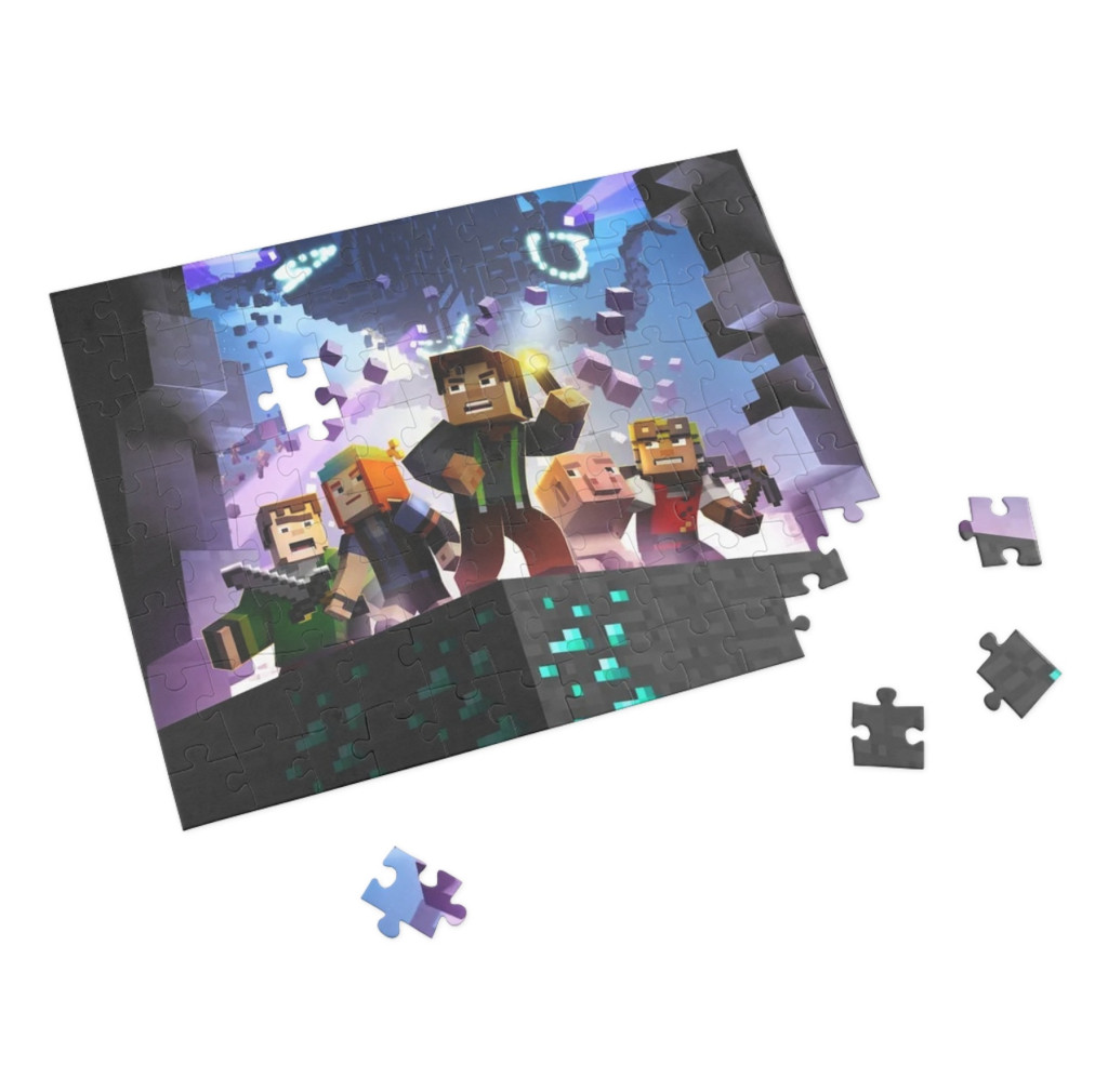 Puzzle 80 piese, 20 x 15 cm, personaje Minecraft, model 2 2