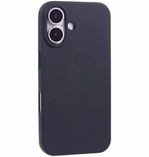 Husa Apple iPhone 16 Plus, Luxury Silicone, catifea in interior, neagra