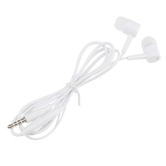 Casti audio cu microfon D21, conector jack 3.5 mm, cablu 1.2 m, albe 2