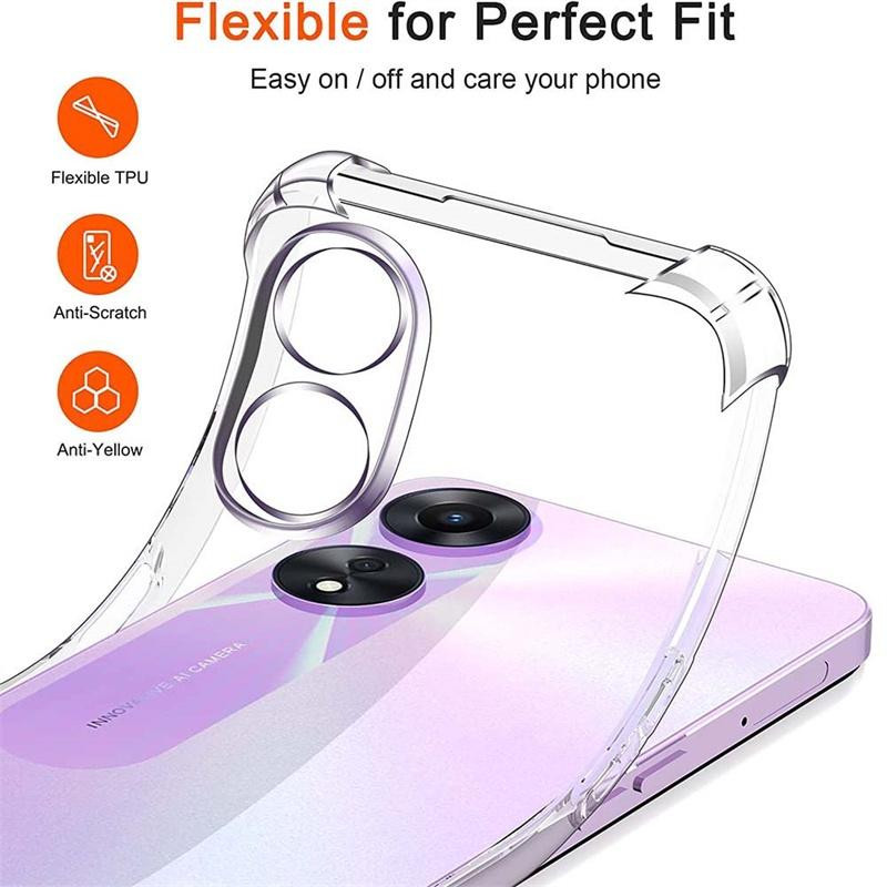 Husa protectie Oppo A79 5G / Oppo A2 5G, TPU transparent, intarituri in colturi, protectie camere, grosime 1,5 mm 2