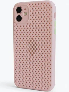 Husa Breath Case pentru Apple iPhone 12 Mini (5.4), silicon moale cu perforatii, rose gold