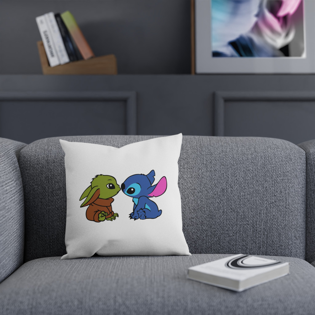 Perna decorativa personalizata, 40 x 40 cm, alba, mata, husa detasabila, model 1 4