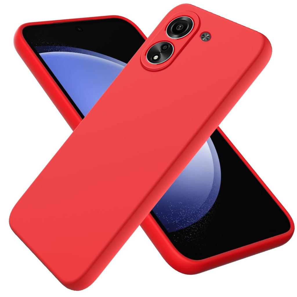 Husa Xiaomi Redmi 13C, Luxury Silicone, protectie camera, catifea in interior, rosie 2