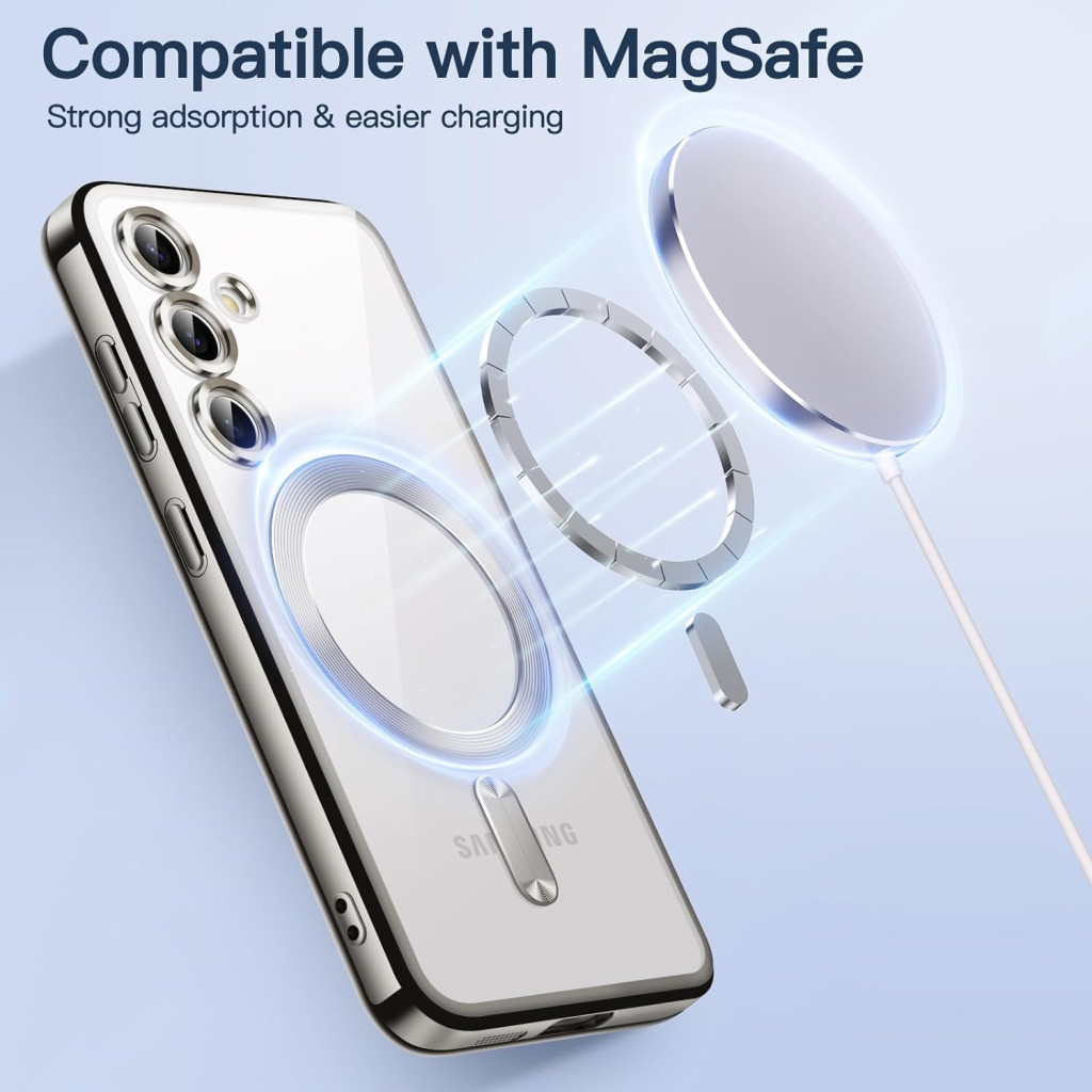 Husa Samsung Galaxy S23, Electroplating Magsafe TPU, protectie camera, margini mov 2