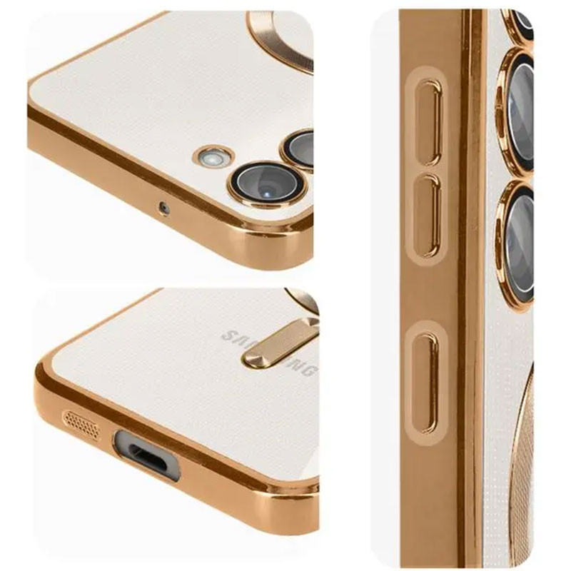 Husa Samsung Galaxy A55 5G, Electroplating Magsafe TPU, protectie camera, margini argintii 4