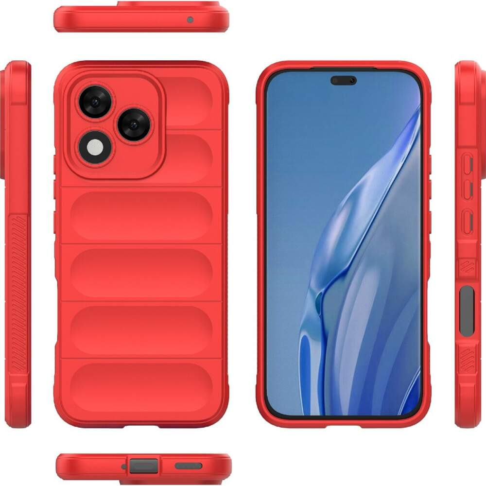 Husa Honor 400 Lite, Wave Silicone, protectie camera, catifea in interior, pure red 2