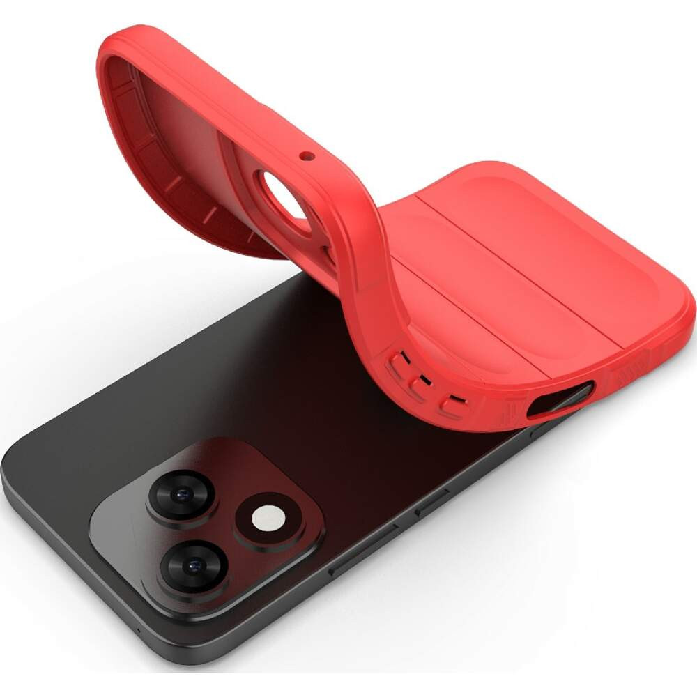 Husa Honor 400 Lite, Wave Silicone, protectie camera, catifea in interior, pure red 3