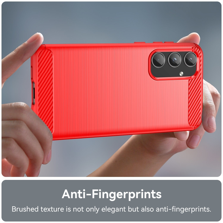 Husa Samsung Galaxy A15, Carbon Stripe, 2 mm, rosie 2