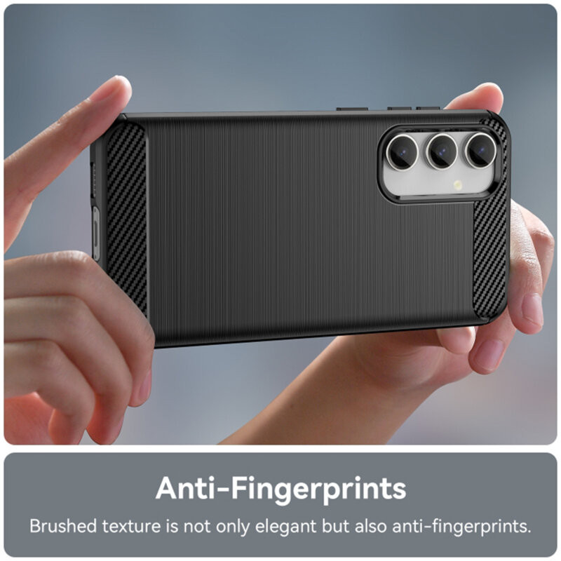 Husa Samsung Galaxy A55, Carbon Stripe, 2 mm, neagra 2