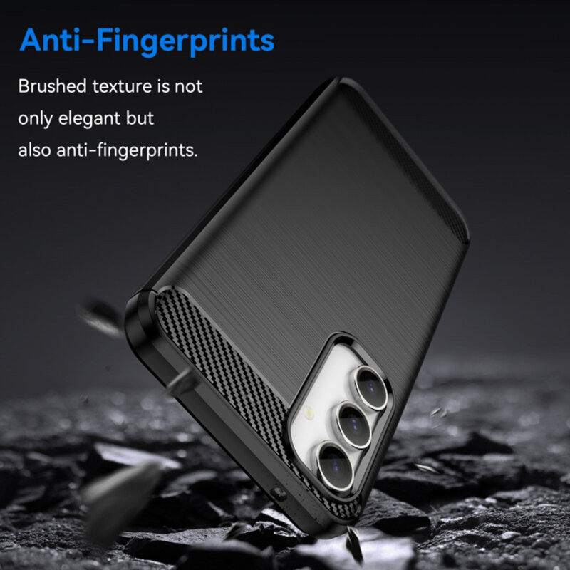 Husa Samsung Galaxy A55, Carbon Stripe, 2 mm, neagra 3