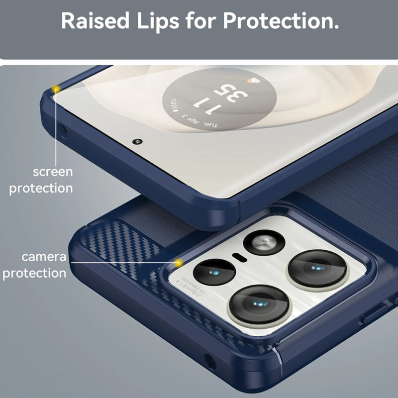 Husa protectie Motorola Edge 50 Pro, Carbon Stripe, 2 mm, neagra 3