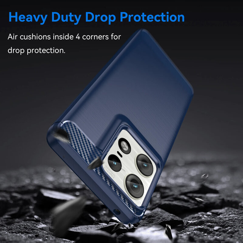 Husa protectie Motorola Edge 50 Pro, Carbon Stripe, 2 mm, neagra 5