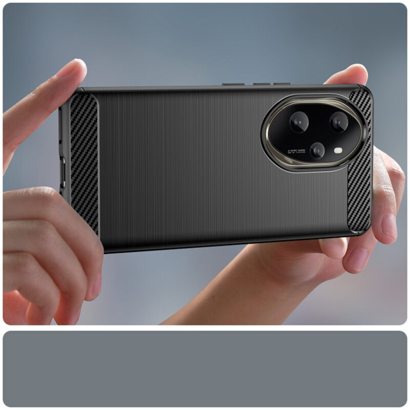 Husa protectie Honor 200, Carbon Stripe, TPU flexibil, albastra 2