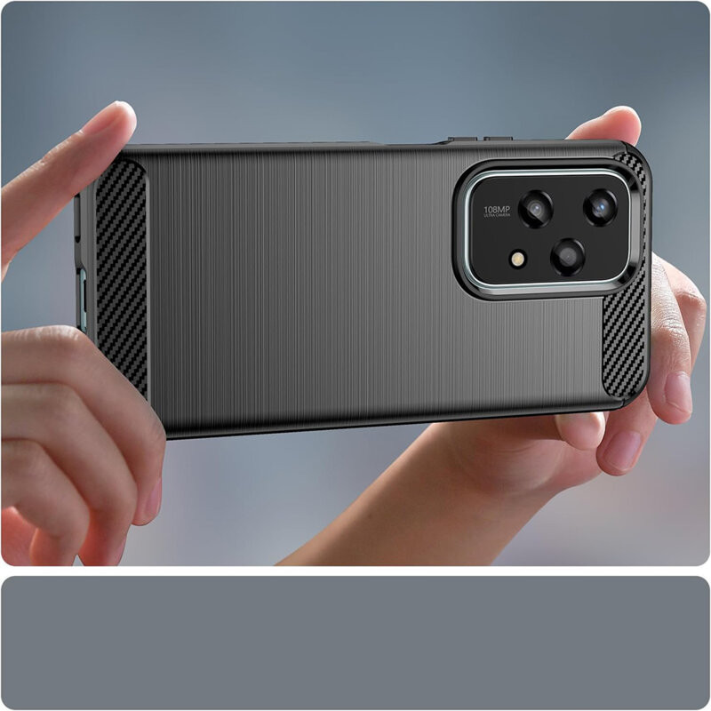 Husa protectie Honor 200 Lite, Carbon Stripe, TPU flexibil, albastra 2