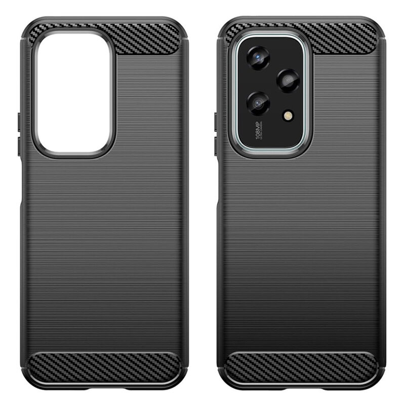 Husa protectie Honor 200 Lite, Carbon Stripe, TPU flexibil, albastra 4