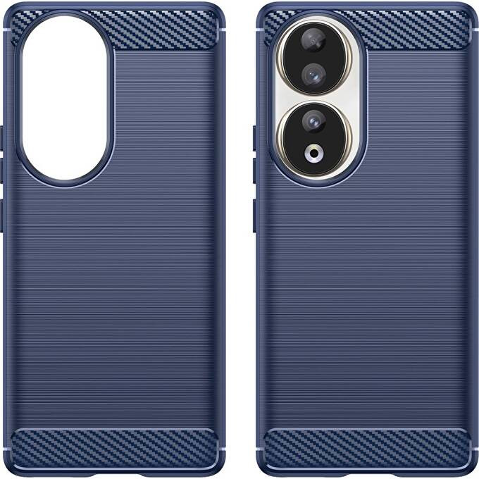 Husa protectie Honor 90 5G, Carbon Stripe, 2 mm, albastra 2