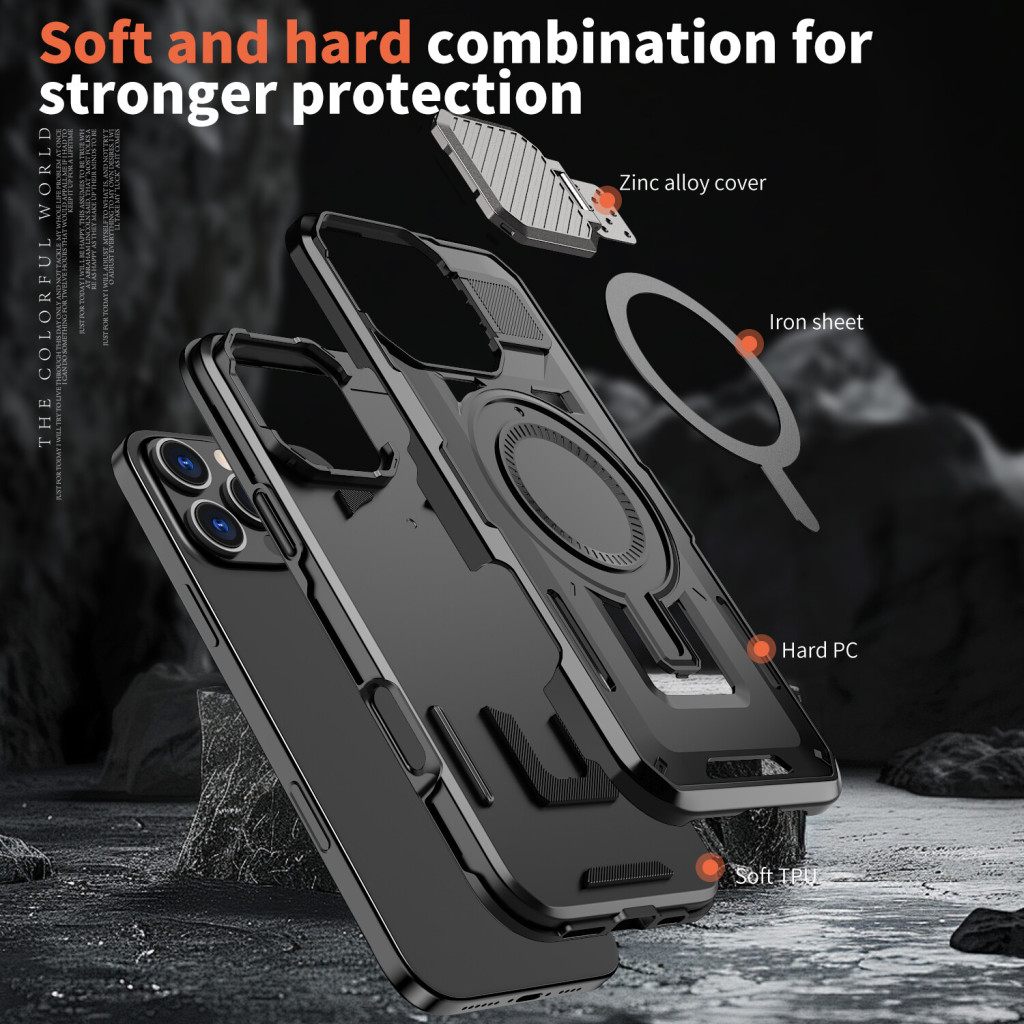 Husa iPhone 16 Pro, Armor MagCase, CamBracket, neagra 2