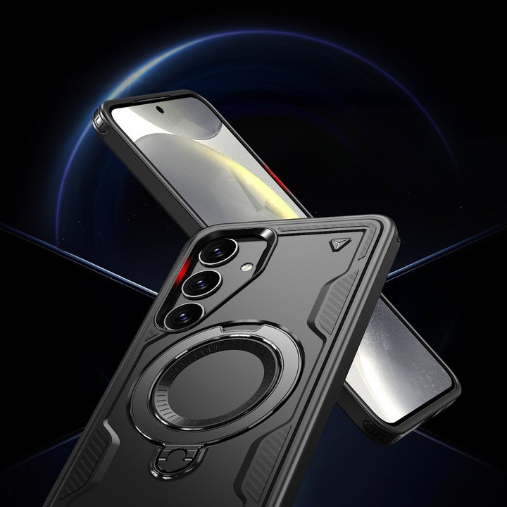 Husa Samsung Galaxy A06, Hybrid Armor MagRing, inel rotativ, neagra 3