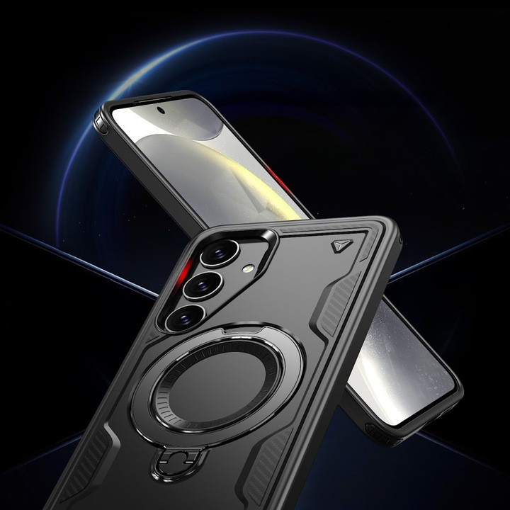 Husa Samsung Galaxy A55, Hybrid Armor MagRing, inel rotativ, albastra 3