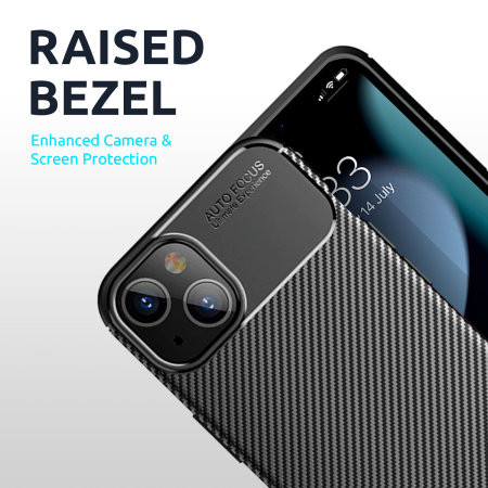 Husa Carbon Fiber pentru Apple iPhone 13, aspect carbon, neagra 2