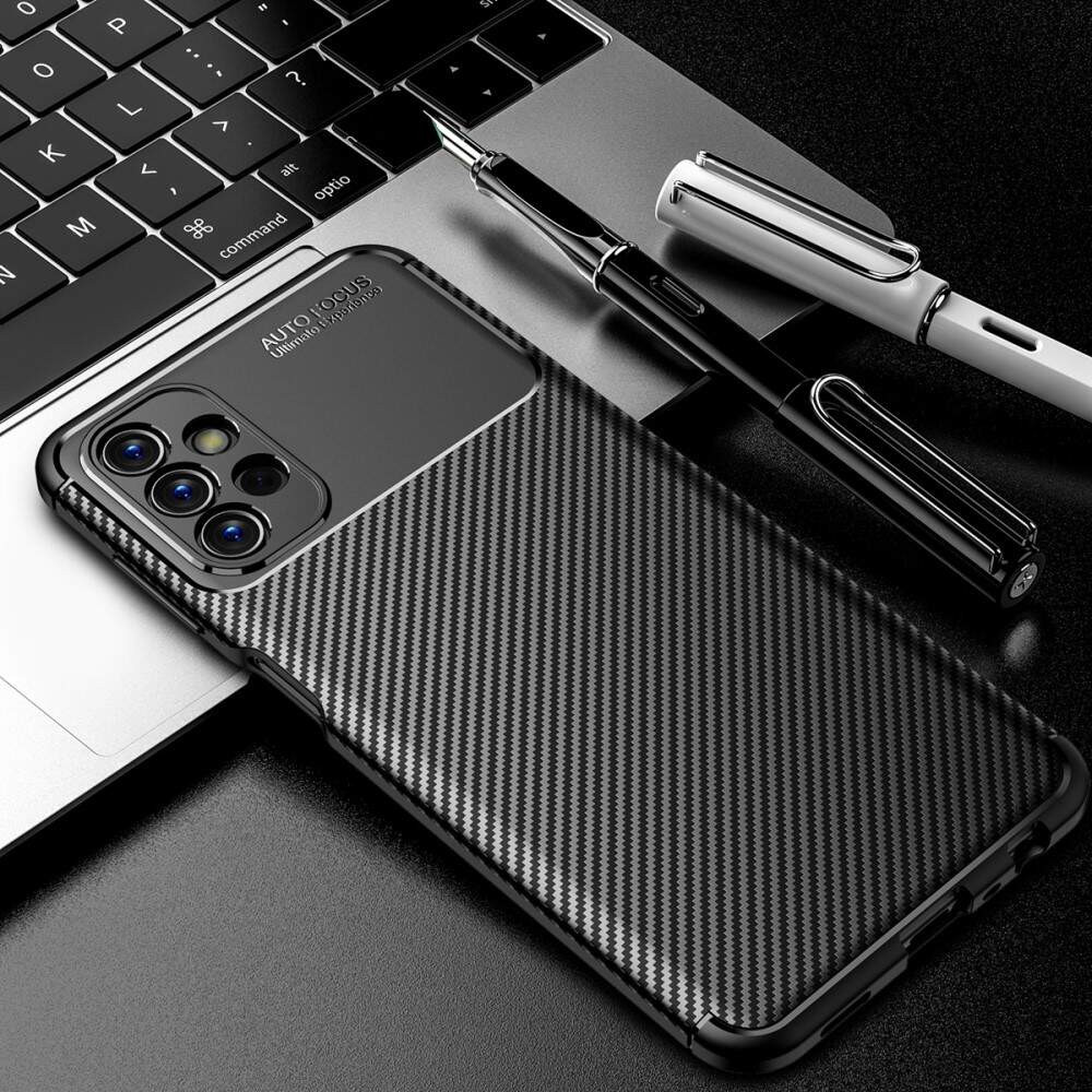 Husa Carbon Fiber pentru Samsung Galaxy A34 5G, aspect carbon, neagra 2