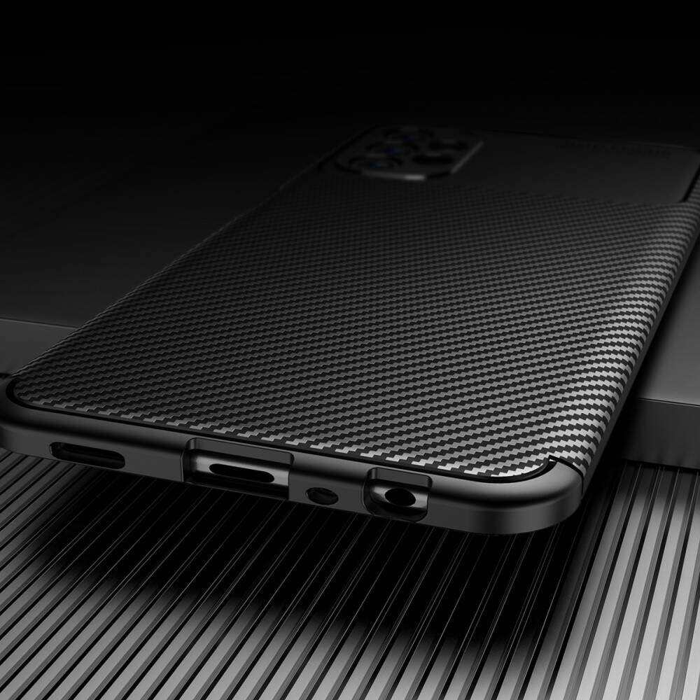 Husa Carbon Fiber pentru Samsung Galaxy A34 5G, aspect carbon, neagra 4