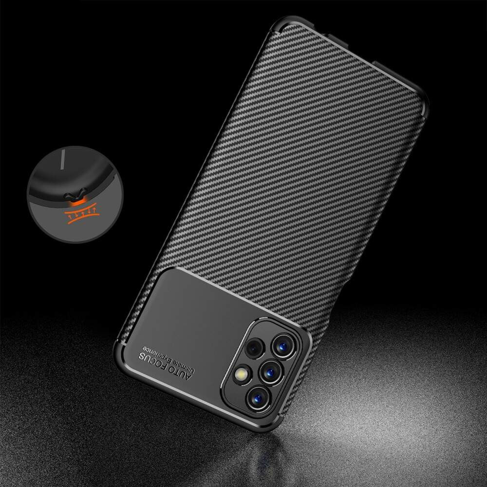 Husa Carbon Fiber pentru Samsung Galaxy A34 5G, aspect carbon, neagra 5