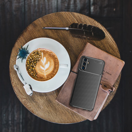 Husa Carbon Fiber pentru Samsung Galaxy A35, aspect carbon, neagra 5