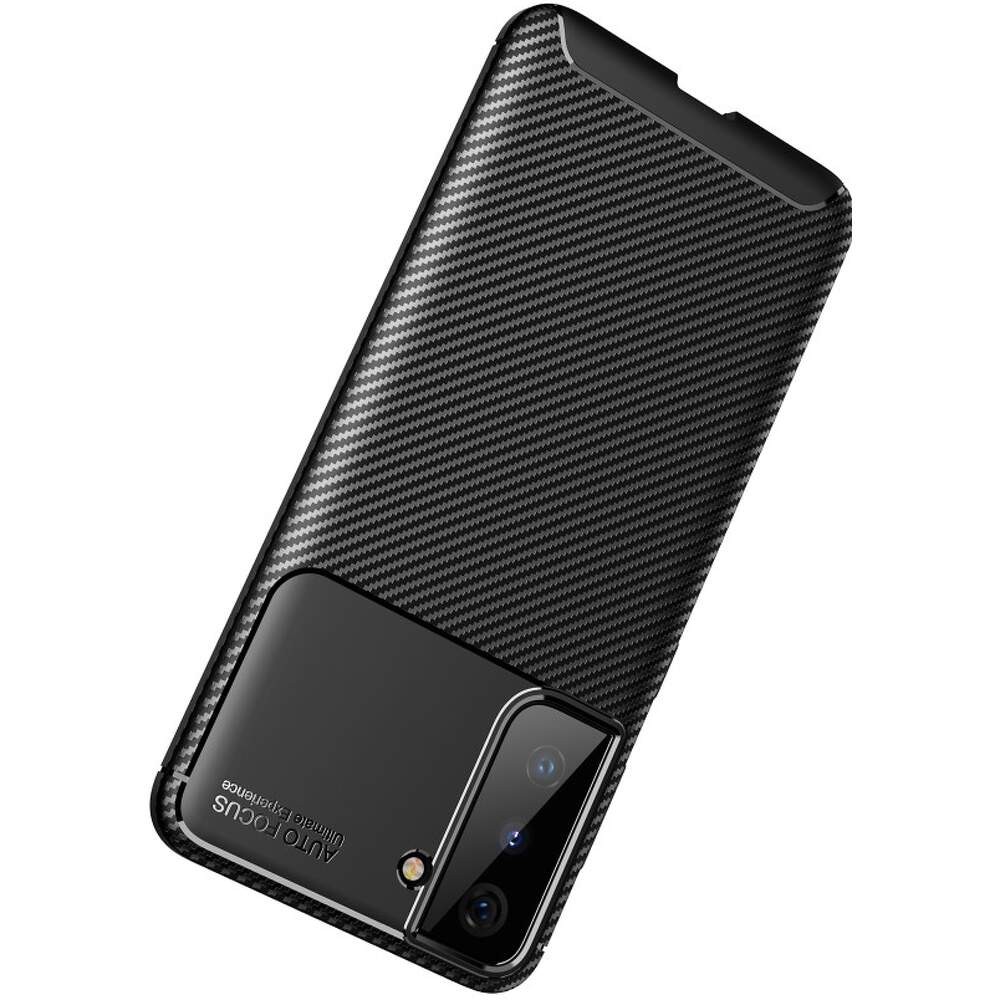 Husa Carbon Fiber pentru Samsung Galaxy S24 FE, aspect carbon, neagra 4