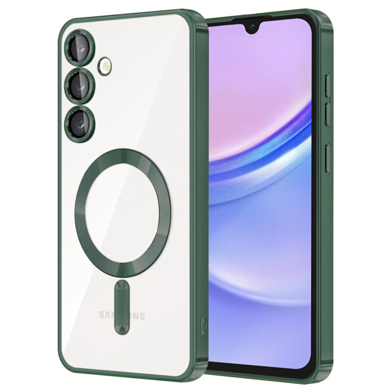 Husa Samsung Galaxy A26, Electroplating Magsafe TPU, protectie camera, verde 2