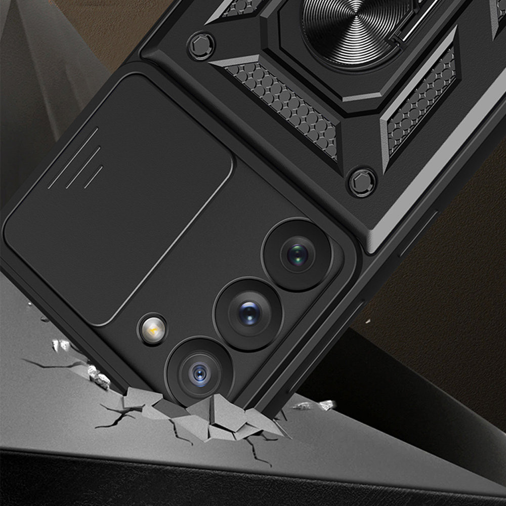 Husa Samsung Galaxy A56, Camshield Armor, inel sustinere, protectie camera, aurie 3