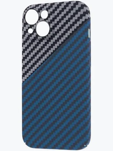 Husa Apple iPhone 13 Pro Max, iPefet Carbon, textura kevlar, Magsafe, negru/albastru